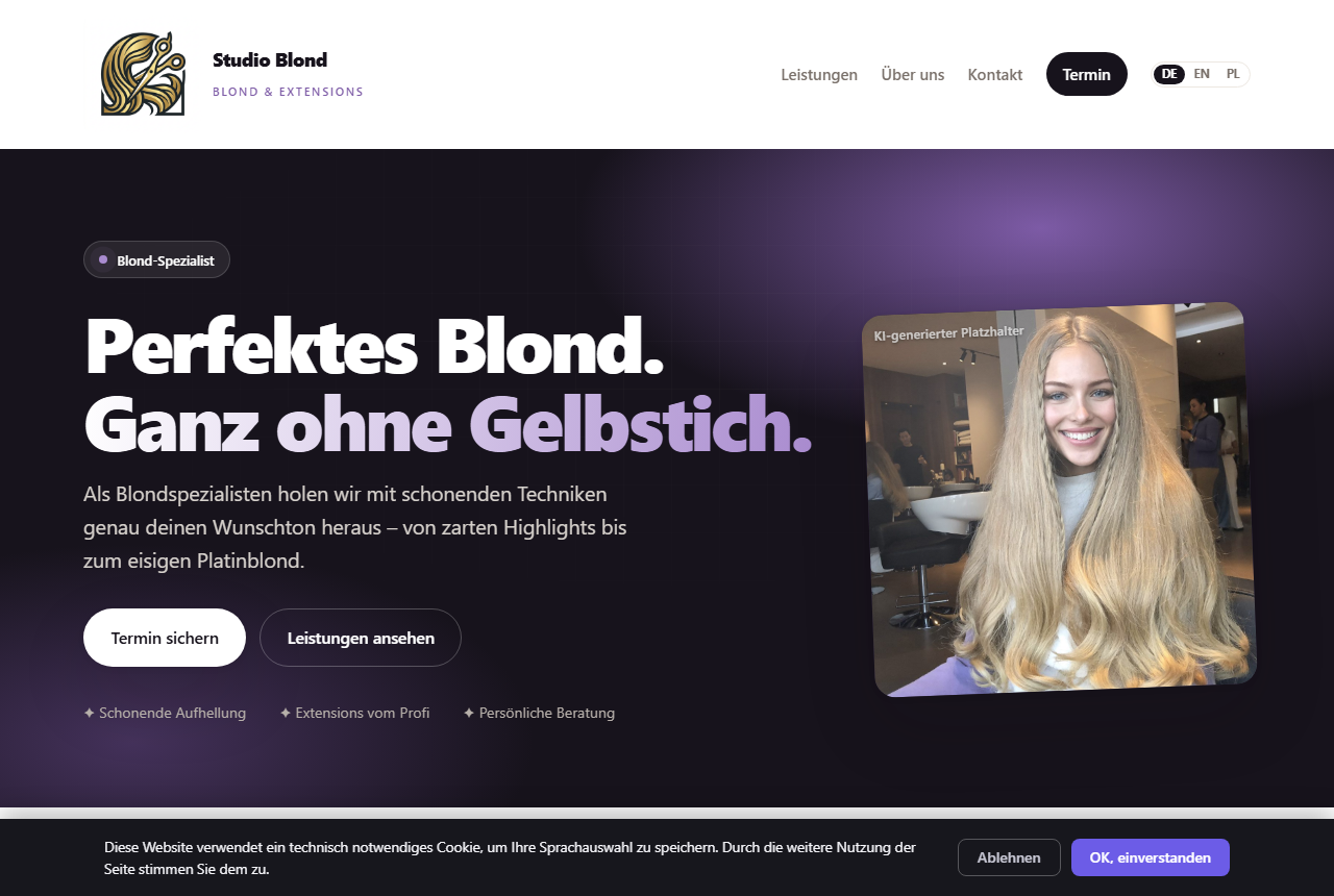 Friseur · Blond & Extensions