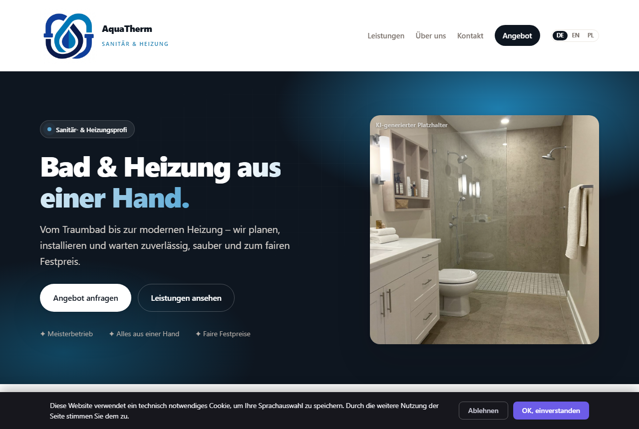 Gas · Wasser · Heizung